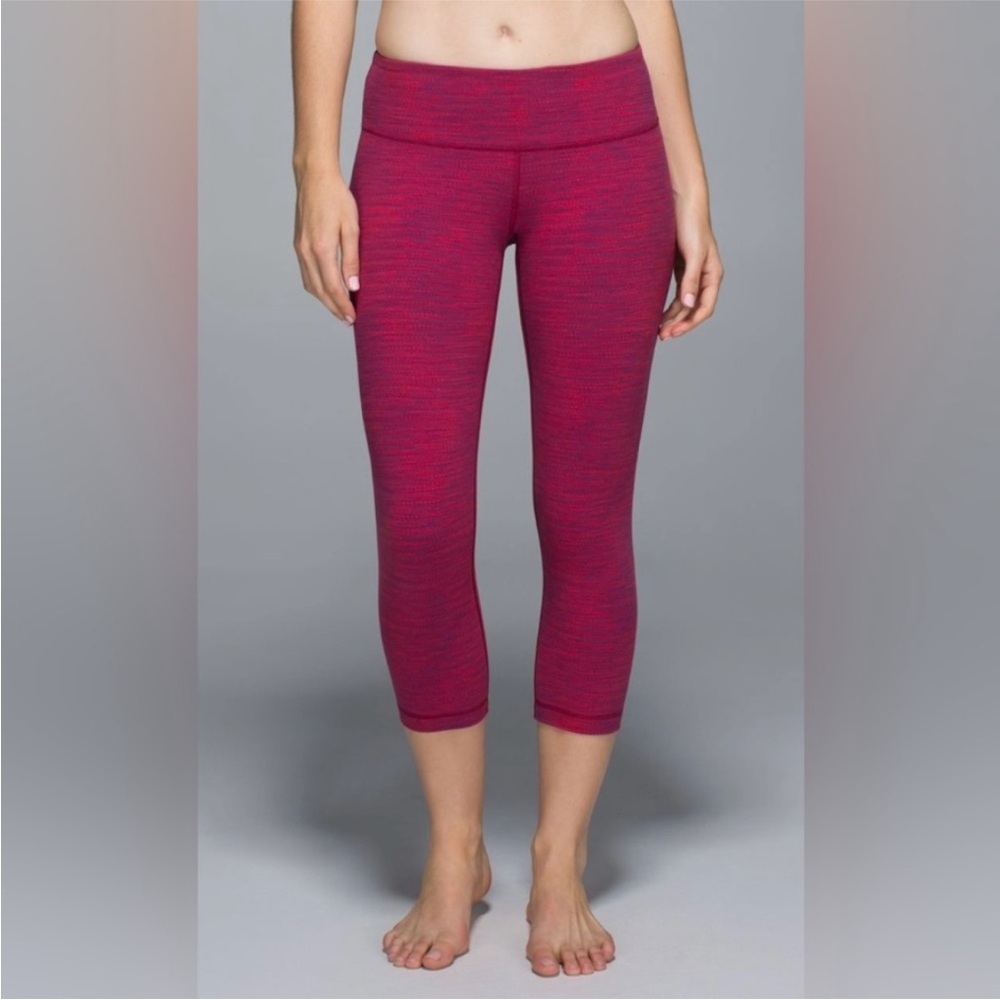 Lululemon Wunder Under Crop Berry Multi Color Size 4